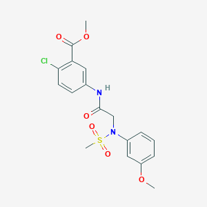molecular formula C18H19ClN2O6S B4877129 methyl 2-chloro-5-{[N-(3-methoxyphenyl)-N-(methylsulfonyl)glycyl]amino}benzoate 