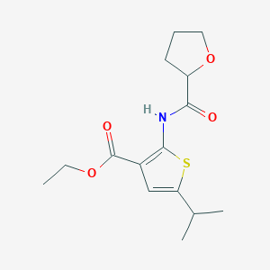 molecular formula C15H21NO4S B4877139 ethyl 5-isopropyl-2-[(tetrahydro-2-furanylcarbonyl)amino]-3-thiophenecarboxylate 