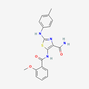 molecular formula C19H18N4O3S B4877152 5-[(2-methoxybenzoyl)amino]-2-[(4-methylphenyl)amino]-1,3-thiazole-4-carboxamide 