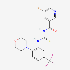 5-bromo-N-({[2-(4-morpholinyl)-5-(trifluoromethyl)phenyl]amino}carbonothioyl)nicotinamide
