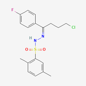 molecular formula C18H20ClFN2O2S B4877176 N'-[4-chloro-1-(4-fluorophenyl)butylidene]-2,5-dimethylbenzenesulfonohydrazide 