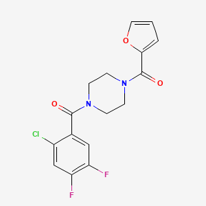 1-(2-chloro-4,5-difluorobenzoyl)-4-(2-furoyl)piperazine