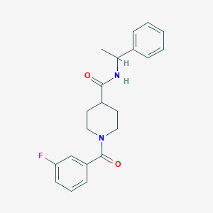 molecular formula C21H23FN2O2 B4877202 1-(3-fluorobenzoyl)-N-(1-phenylethyl)-4-piperidinecarboxamide 