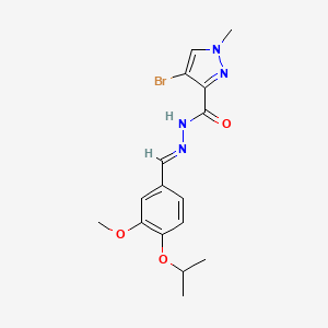 molecular formula C16H19BrN4O3 B4877206 4-bromo-N'-(4-isopropoxy-3-methoxybenzylidene)-1-methyl-1H-pyrazole-3-carbohydrazide 