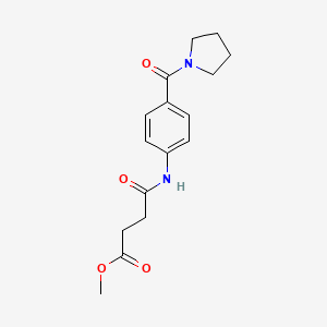 molecular formula C16H20N2O4 B4877212 methyl 4-oxo-4-{[4-(1-pyrrolidinylcarbonyl)phenyl]amino}butanoate 