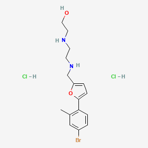 molecular formula C16H23BrCl2N2O2 B4877216 2-{[2-({[5-(4-bromo-2-methylphenyl)-2-furyl]methyl}amino)ethyl]amino}ethanol dihydrochloride 