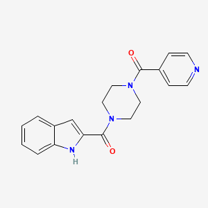 molecular formula C19H18N4O2 B4877222 2-[(4-isonicotinoyl-1-piperazinyl)carbonyl]-1H-indole 