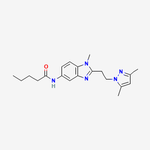 molecular formula C20H27N5O B4877248 N-{2-[2-(3,5-dimethyl-1H-pyrazol-1-yl)ethyl]-1-methyl-1H-benzimidazol-5-yl}pentanamide 