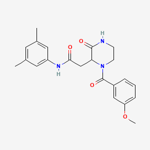 N-(3,5-dimethylphenyl)-2-[1-(3-methoxybenzoyl)-3-oxo-2-piperazinyl]acetamide