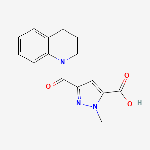 molecular formula C15H15N3O3 B4877297 3-(3,4-dihydro-1(2H)-quinolinylcarbonyl)-1-methyl-1H-pyrazole-5-carboxylic acid 