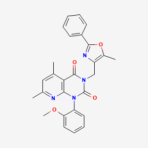 molecular formula C27H24N4O4 B4877342 1-(2-methoxyphenyl)-5,7-dimethyl-3-[(5-methyl-2-phenyl-1,3-oxazol-4-yl)methyl]pyrido[2,3-d]pyrimidine-2,4(1H,3H)-dione 