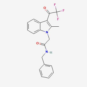molecular formula C20H17F3N2O2 B4877345 N-benzyl-2-[2-methyl-3-(trifluoroacetyl)-1H-indol-1-yl]acetamide 