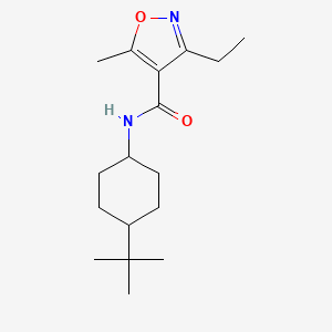 molecular formula C17H28N2O2 B4877350 N-(4-tert-butylcyclohexyl)-3-ethyl-5-methyl-4-isoxazolecarboxamide 