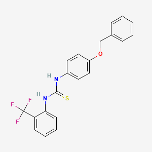 molecular formula C21H17F3N2OS B4877355 N-[4-(benzyloxy)phenyl]-N'-[2-(trifluoromethyl)phenyl]thiourea 
