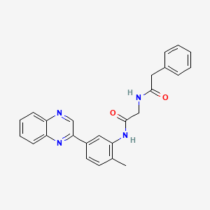 N~1~-[2-methyl-5-(2-quinoxalinyl)phenyl]-N~2~-(phenylacetyl)glycinamide