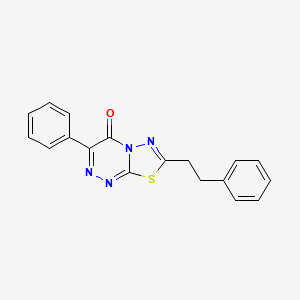 molecular formula C18H14N4OS B4877374 3-phenyl-7-(2-phenylethyl)-4H-[1,3,4]thiadiazolo[2,3-c][1,2,4]triazin-4-one 