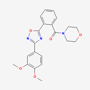 molecular formula C21H21N3O5 B4877376 4-{2-[3-(3,4-dimethoxyphenyl)-1,2,4-oxadiazol-5-yl]benzoyl}morpholine 