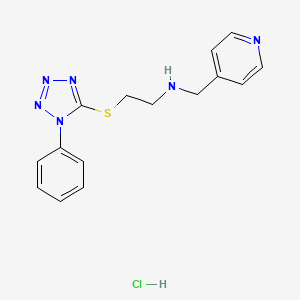 molecular formula C15H17ClN6S B4877385 {2-[(1-phenyl-1H-tetrazol-5-yl)thio]ethyl}(pyridin-4-ylmethyl)amine hydrochloride 