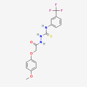 molecular formula C17H16F3N3O3S B4877409 2-[(4-methoxyphenoxy)acetyl]-N-[3-(trifluoromethyl)phenyl]hydrazinecarbothioamide 