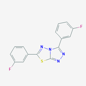 molecular formula C15H8F2N4S B487741 3,6-Bis(3-fluorophenyl)[1,2,4]triazolo[3,4-b][1,3,4]thiadiazole CAS No. 249633-50-9