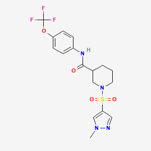 molecular formula C17H19F3N4O4S B4877417 1-[(1-methyl-1H-pyrazol-4-yl)sulfonyl]-N-[4-(trifluoromethoxy)phenyl]-3-piperidinecarboxamide 