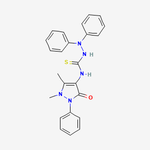 molecular formula C24H23N5OS B4877427 N-(1,5-dimethyl-3-oxo-2-phenyl-2,3-dihydro-1H-pyrazol-4-yl)-2,2-diphenylhydrazinecarbothioamide 