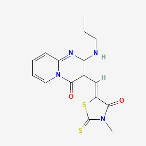 molecular formula C16H16N4O2S2 B4877456 3-[(3-methyl-4-oxo-2-thioxo-1,3-thiazolidin-5-ylidene)methyl]-2-(propylamino)-4H-pyrido[1,2-a]pyrimidin-4-one 