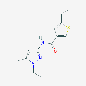 molecular formula C13H17N3OS B4877464 5-ethyl-N-(1-ethyl-5-methyl-1H-pyrazol-3-yl)-3-thiophenecarboxamide 