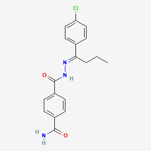 molecular formula C18H18ClN3O2 B4877468 4-({2-[1-(4-chlorophenyl)butylidene]hydrazino}carbonyl)benzamide 