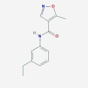 molecular formula C13H14N2O2 B487747 N-(3-ethylphenyl)-5-methyl-4-isoxazolecarboxamide CAS No. 724436-22-0