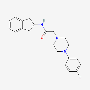 molecular formula C21H24FN3O B4877471 N-(2,3-dihydro-1H-inden-2-yl)-2-[4-(4-fluorophenyl)-1-piperazinyl]acetamide 
