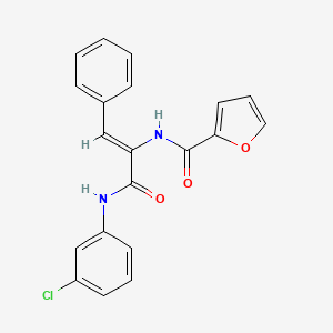 molecular formula C20H15ClN2O3 B4877480 N-(1-{[(3-chlorophenyl)amino]carbonyl}-2-phenylvinyl)-2-furamide 