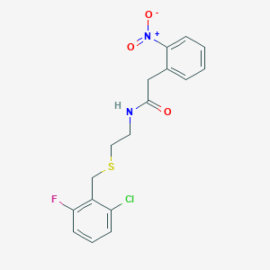 molecular formula C17H16ClFN2O3S B4877487 N-{2-[(2-chloro-6-fluorobenzyl)thio]ethyl}-2-(2-nitrophenyl)acetamide 