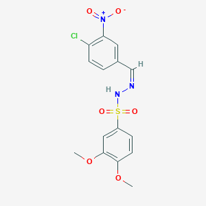 molecular formula C15H14ClN3O6S B4877490 N'-(4-chloro-3-nitrobenzylidene)-3,4-dimethoxybenzenesulfonohydrazide 