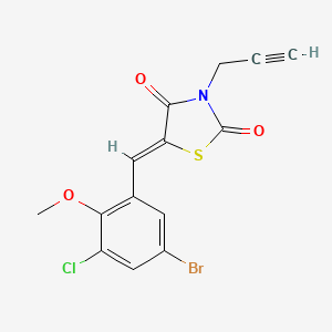 molecular formula C14H9BrClNO3S B4877496 5-(5-bromo-3-chloro-2-methoxybenzylidene)-3-(2-propyn-1-yl)-1,3-thiazolidine-2,4-dione 