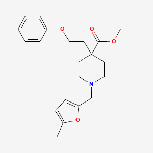 molecular formula C22H29NO4 B4877498 ethyl 1-[(5-methyl-2-furyl)methyl]-4-(2-phenoxyethyl)-4-piperidinecarboxylate 