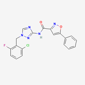 molecular formula C19H13ClFN5O2 B4877511 N-[1-(2-chloro-6-fluorobenzyl)-1H-1,2,4-triazol-3-yl]-5-phenyl-3-isoxazolecarboxamide 