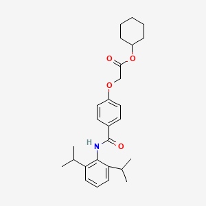 molecular formula C27H35NO4 B4877533 cyclohexyl (4-{[(2,6-diisopropylphenyl)amino]carbonyl}phenoxy)acetate 