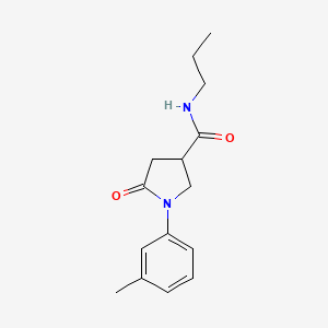 molecular formula C15H20N2O2 B4877540 1-(3-methylphenyl)-5-oxo-N-propyl-3-pyrrolidinecarboxamide 