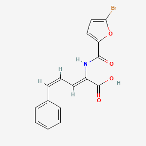 molecular formula C16H12BrNO4 B4877549 2-[(5-bromo-2-furoyl)amino]-5-phenyl-2,4-pentadienoic acid 