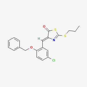 molecular formula C20H18ClNO2S2 B4877562 4-[2-(benzyloxy)-5-chlorobenzylidene]-2-(propylthio)-1,3-thiazol-5(4H)-one 