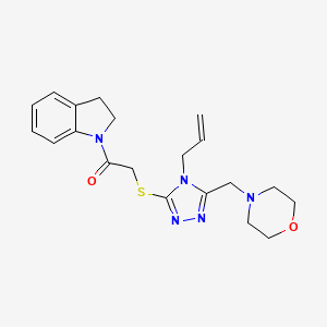 molecular formula C20H25N5O2S B4877574 1-({[4-allyl-5-(4-morpholinylmethyl)-4H-1,2,4-triazol-3-yl]thio}acetyl)indoline 