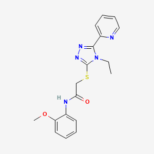 molecular formula C18H19N5O2S B4877578 2-{[4-ethyl-5-(2-pyridinyl)-4H-1,2,4-triazol-3-yl]thio}-N-(2-methoxyphenyl)acetamide CAS No. 618414-59-8
