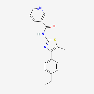 molecular formula C18H17N3OS B4877579 N-[4-(4-ethylphenyl)-5-methyl-1,3-thiazol-2-yl]nicotinamide 