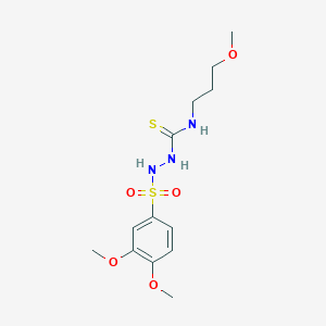molecular formula C13H21N3O5S2 B4877587 2-[(3,4-dimethoxyphenyl)sulfonyl]-N-(3-methoxypropyl)hydrazinecarbothioamide 