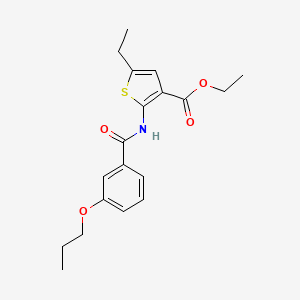 molecular formula C19H23NO4S B4877602 ethyl 5-ethyl-2-[(3-propoxybenzoyl)amino]-3-thiophenecarboxylate 