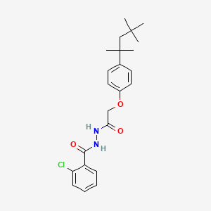 molecular formula C23H29ClN2O3 B4877611 2-chloro-N'-{[4-(1,1,3,3-tetramethylbutyl)phenoxy]acetyl}benzohydrazide 
