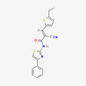 molecular formula C19H15N3OS2 B4877615 2-cyano-3-(5-ethyl-2-thienyl)-N-(4-phenyl-1,3-thiazol-2-yl)acrylamide 
