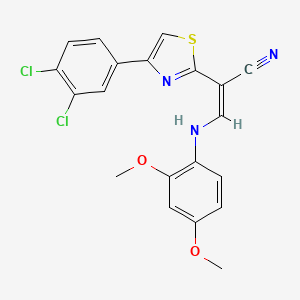 molecular formula C20H15Cl2N3O2S B4877620 2-[4-(3,4-dichlorophenyl)-1,3-thiazol-2-yl]-3-[(2,4-dimethoxyphenyl)amino]acrylonitrile 