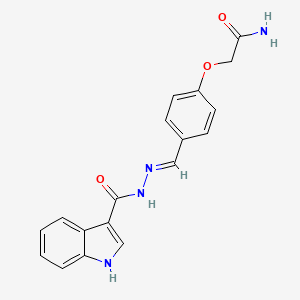 molecular formula C18H16N4O3 B4877623 2-{4-[2-(1H-indol-3-ylcarbonyl)carbonohydrazonoyl]phenoxy}acetamide 